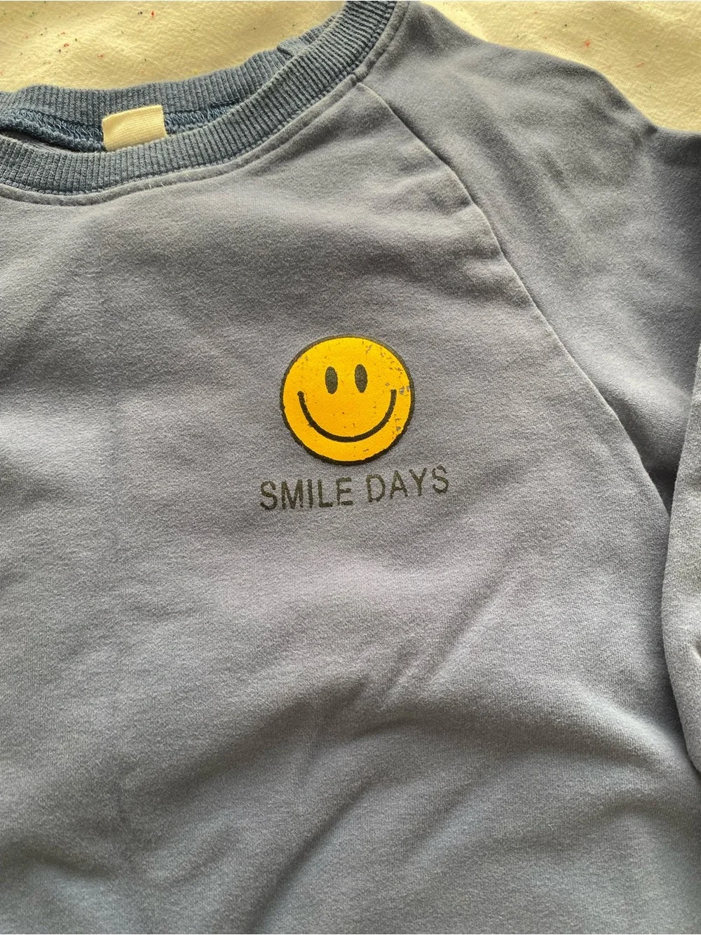 Blue Smiley Face Romper One Piece Baby Coverall Size L